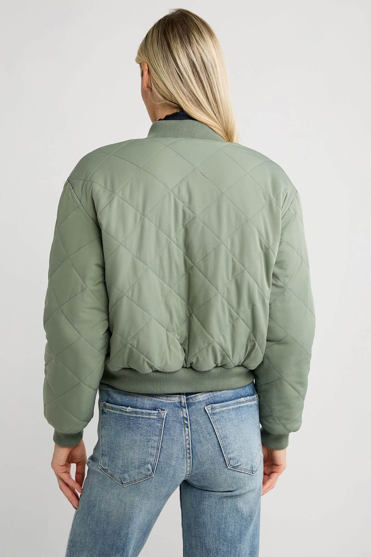 Reversible Nylon Sage Green Flight Jacket