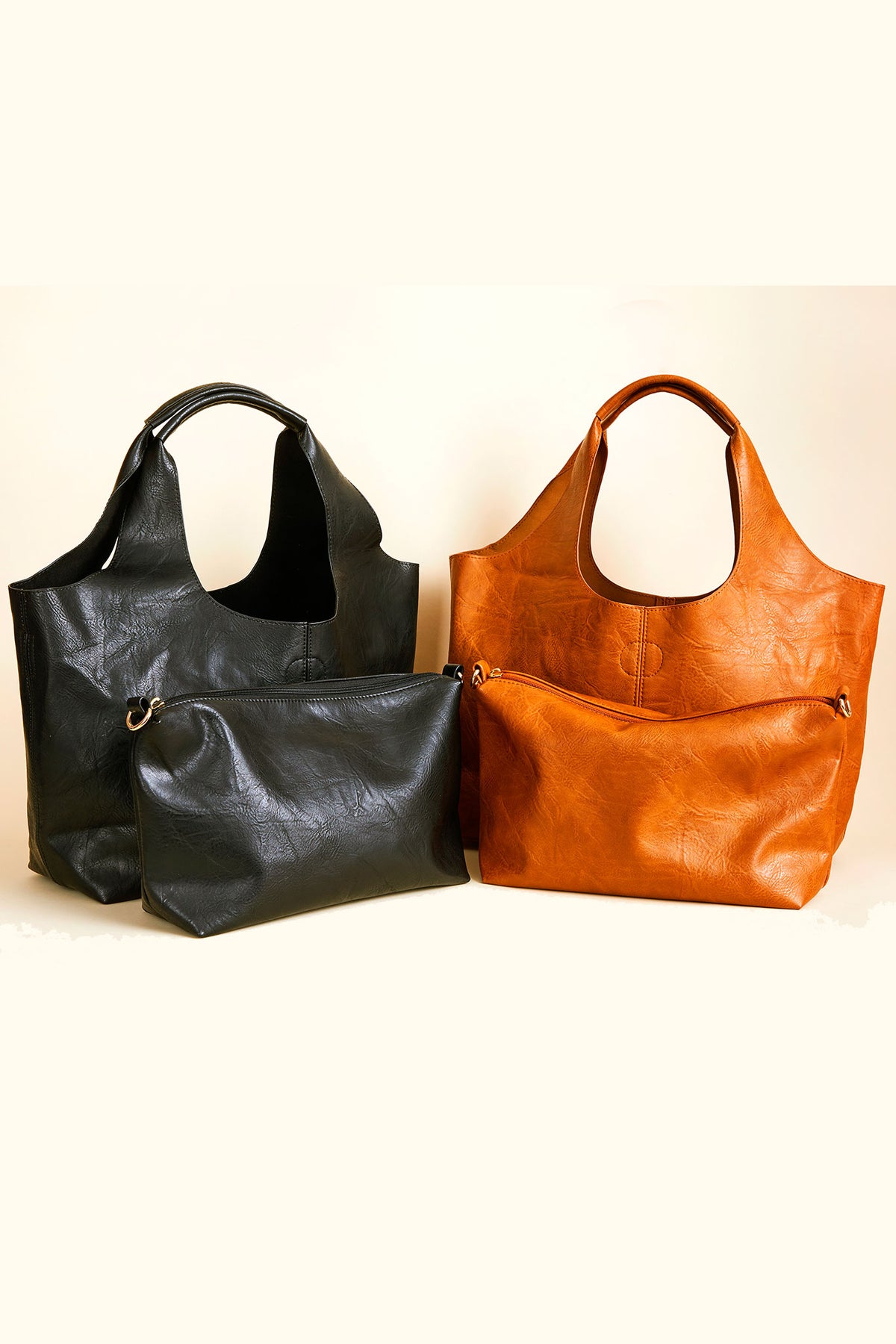 Black Vegan Leather Handbags Scarves Double Top Handle Satchel Bag