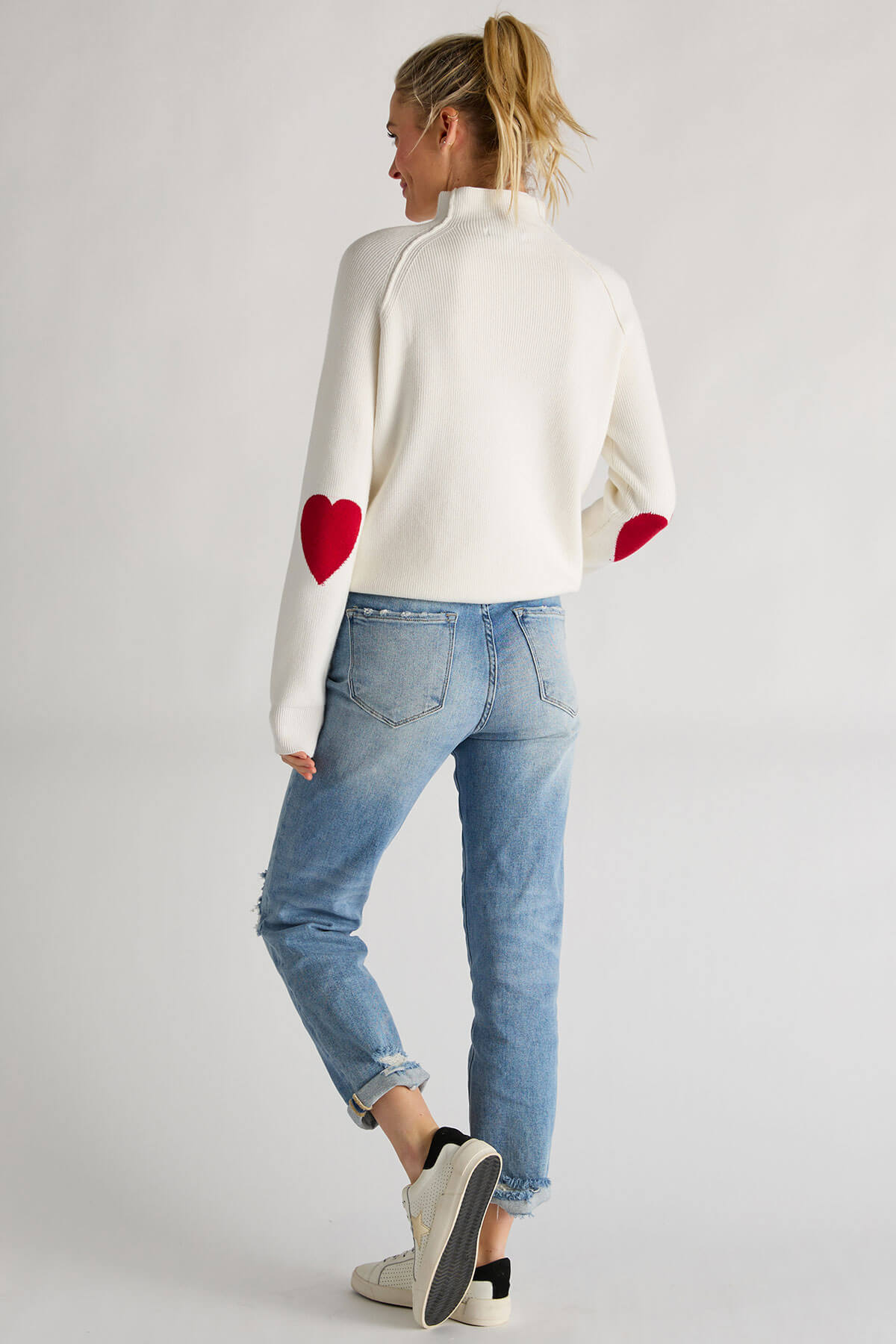 Grey sweater with sales heart elbow patches