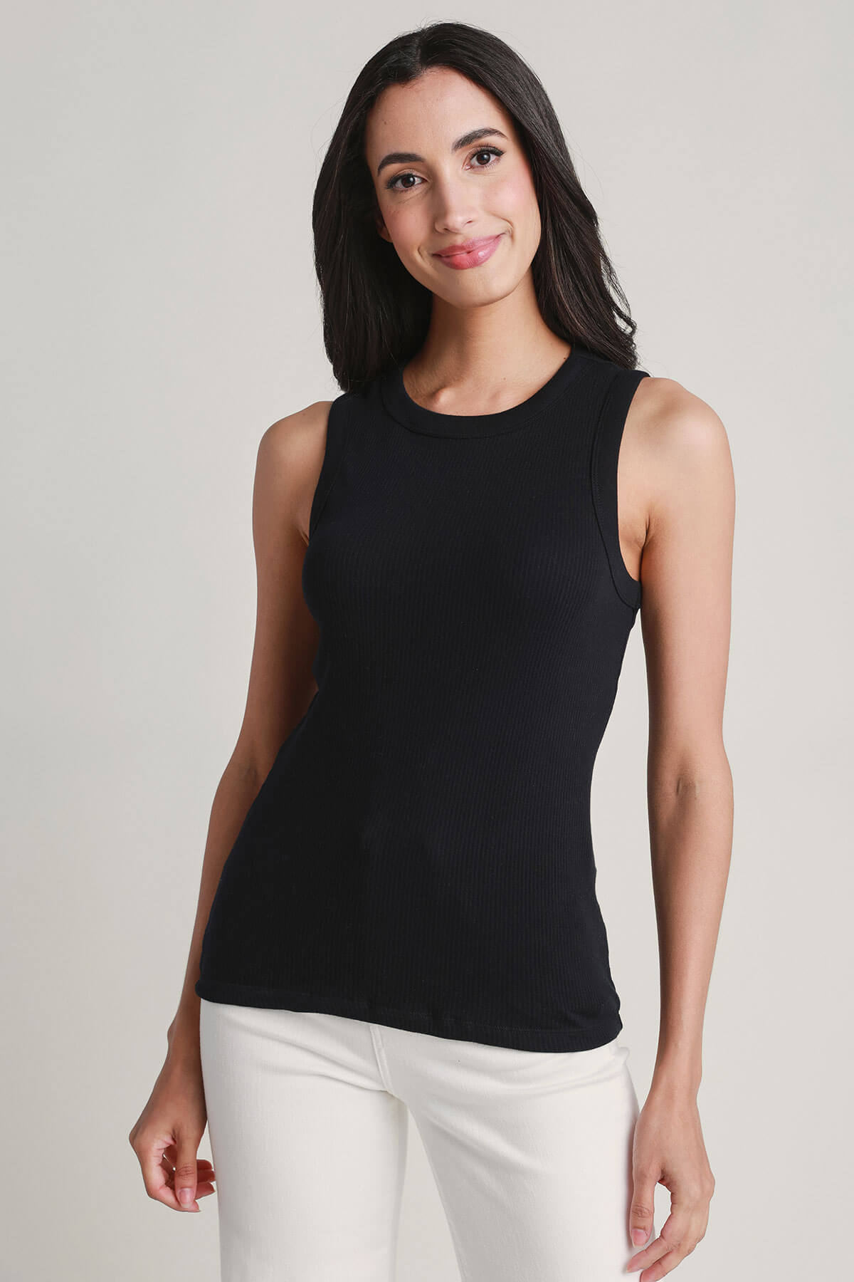 RD Style High Neck Ruched Sides Tank